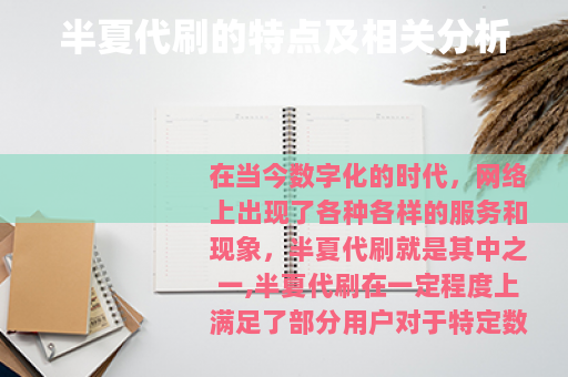 半夏代刷的特点及相关分析