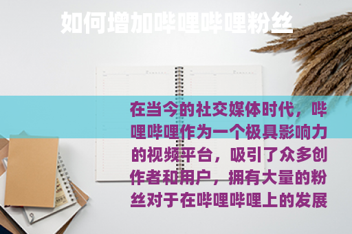 如何增加哔哩哔哩粉丝