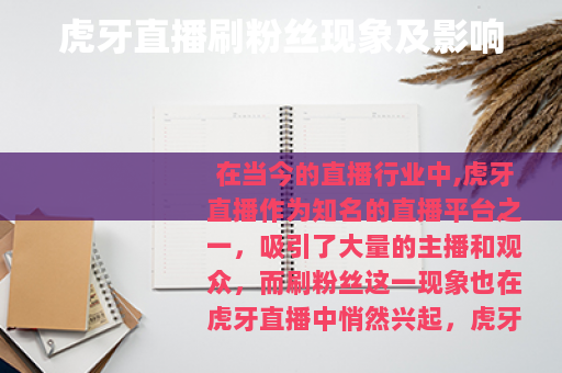 虎牙直播刷粉丝现象及影响