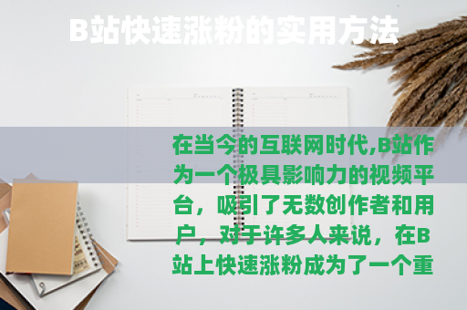 B站快速涨粉的实用方法