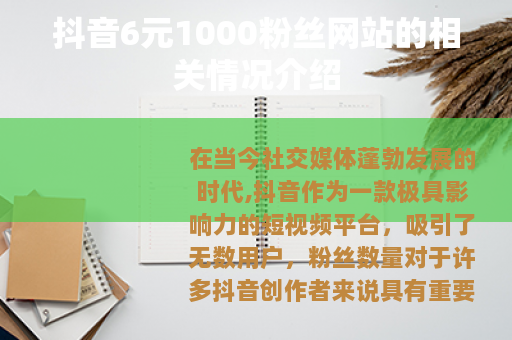 抖音6元1000粉丝网站的相关情况介绍