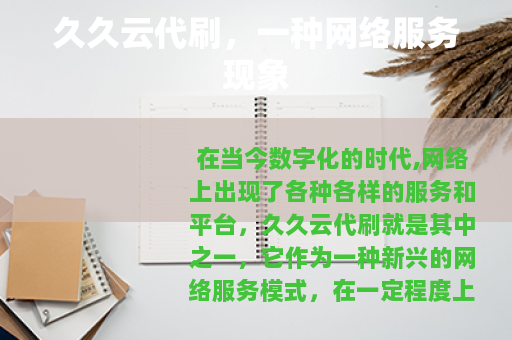 久久云代刷，一种网络服务现象