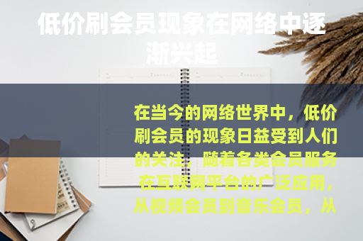 低价刷会员现象在网络中逐渐兴起