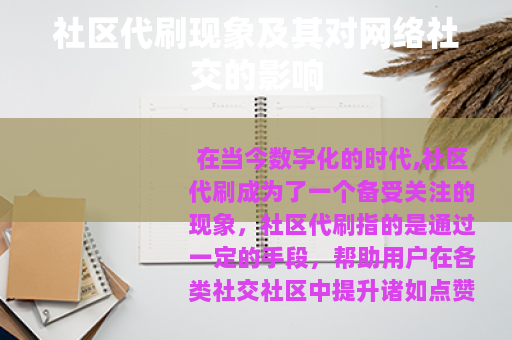 社区代刷现象及其对网络社交的影响