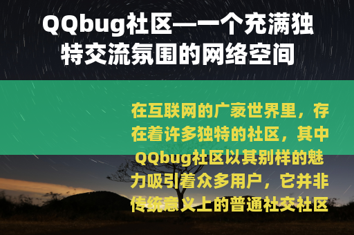 QQbug社区—一个充满独特交流氛围的网络空间