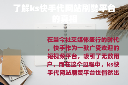 了解ks快手代网站刷赞平台的真相