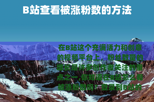 B站查看被涨粉数的方法