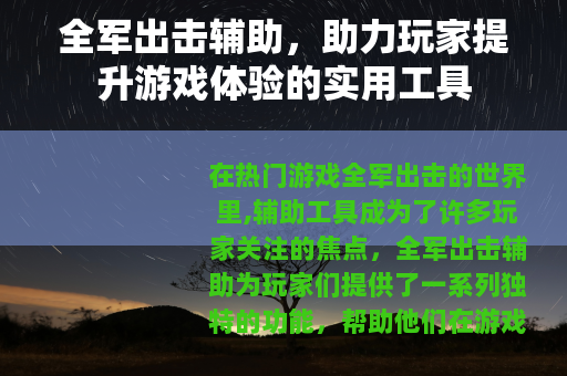 全军出击辅助，助力玩家提升游戏体验的实用工具