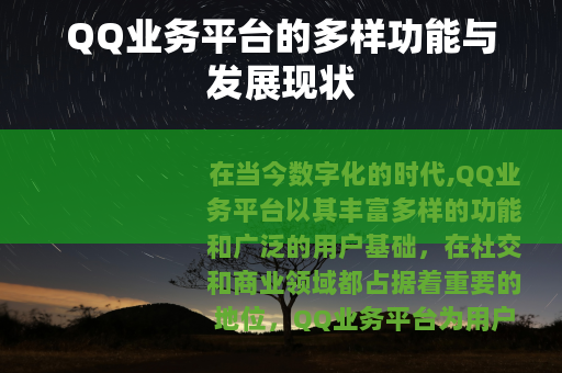 QQ业务平台的多样功能与发展现状