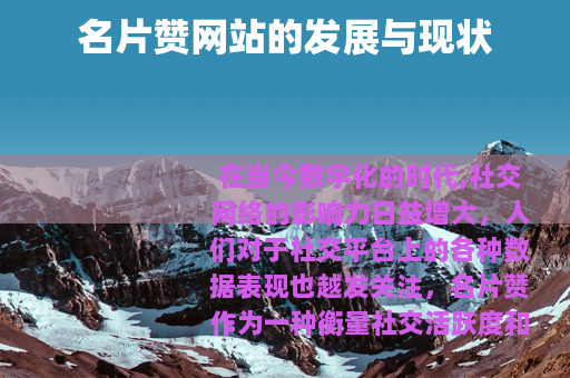 名片赞网站的发展与现状