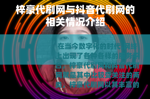 梓豪代刷网与抖音代刷网的相关情况介绍