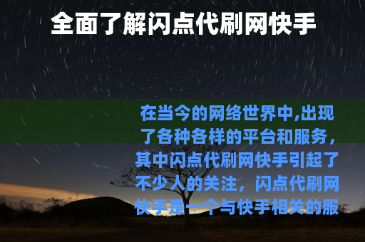 全面了解闪点代刷网快手