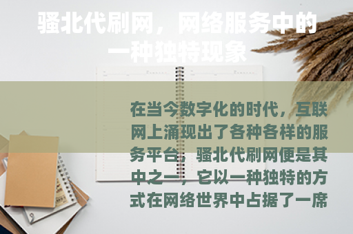 骚北代刷网，网络服务中的一种独特现象