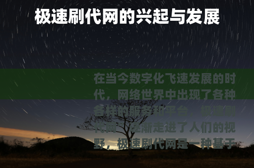 极速刷代网的兴起与发展