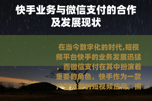 快手业务与微信支付的合作及发展现状