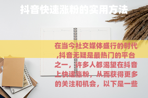 抖音快速涨粉的实用方法