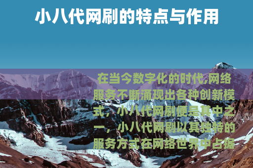 小八代网刷的特点与作用