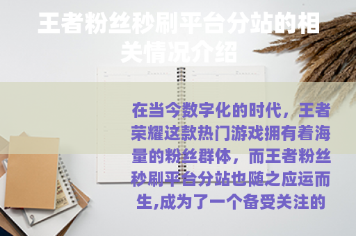王者粉丝秒刷平台分站的相关情况介绍