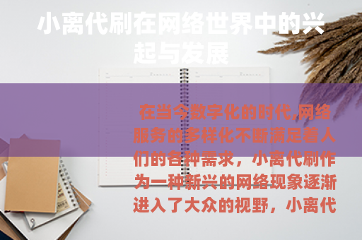 小离代刷在网络世界中的兴起与发展