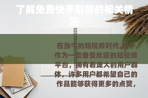 了解免费快手刷赞的相关情况