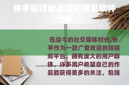 快手刷评论点赞的常见软件分析 快手刷评论点赞的常见软件分析