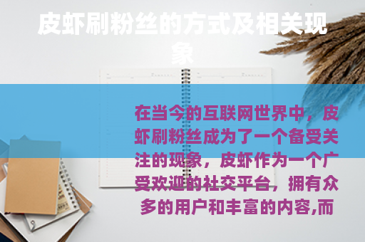 皮虾刷粉丝的方式及相关现象