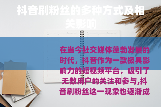 抖音刷粉丝的多种方式及相关影响