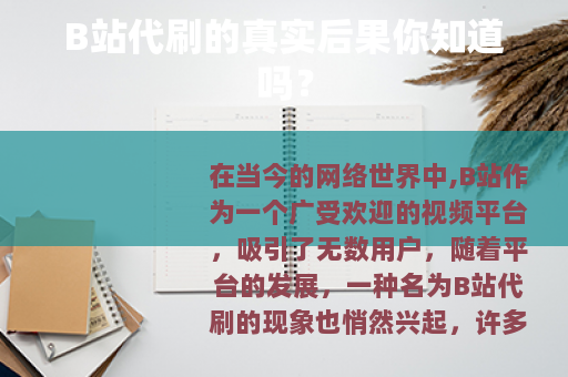 B站代刷的真实后果你知道吗？