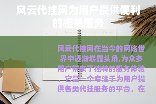 风云代挂网为用户提供便利的相关服务