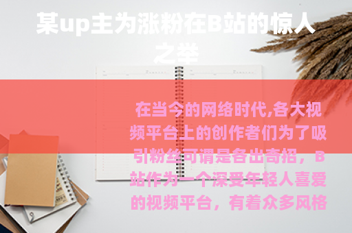 某up主为涨粉在B站的惊人之举