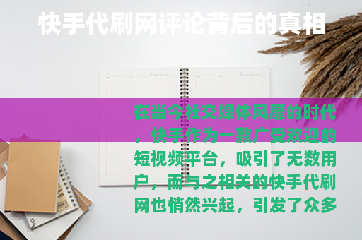 快手代刷网评论背后的真相
