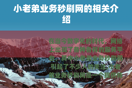 小老弟业务秒刷网的相关介绍