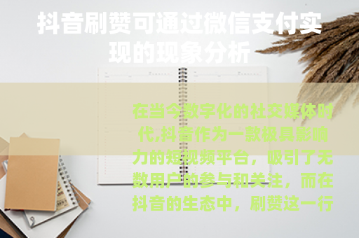 抖音刷赞可通过微信支付实现的现象分析