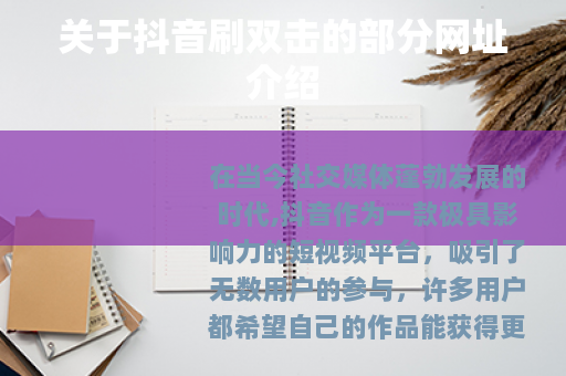 关于抖音刷双击的部分网址介绍