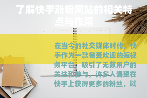 了解快手涨粉网站的相关特点与作用