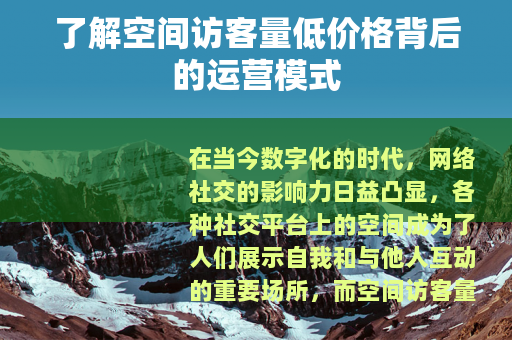 了解空间访客量低价格背后的运营模式