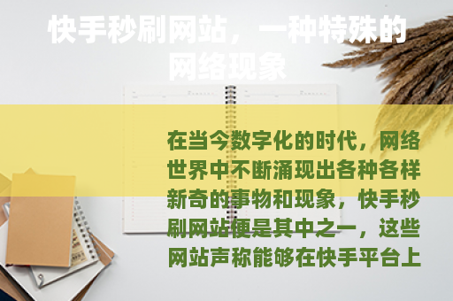 快手秒刷网站，一种特殊的网络现象