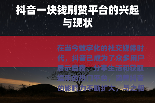 抖音一块钱刷赞平台的兴起与现状