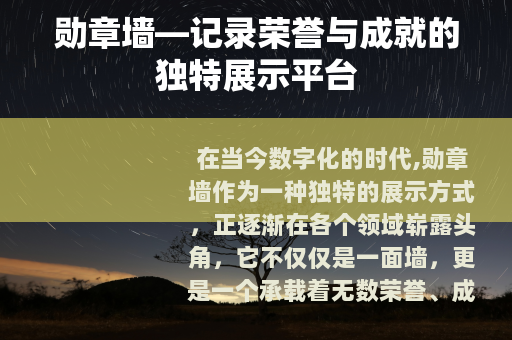 勋章墙—记录荣誉与成就的独特展示平台