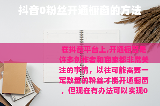 抖音0粉丝开通橱窗的方法