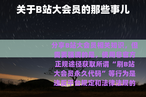 关于B站大会员的那些事儿