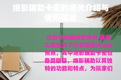 绝影辅助卡密的相关介绍与使用体验