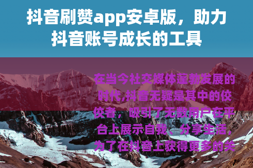 抖音刷赞app安卓版，助力抖音账号成长的工具