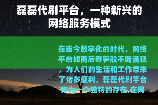磊磊代刷平台，一种新兴的网络服务模式