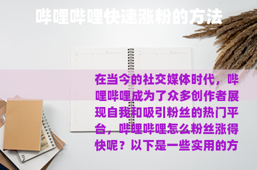 哔哩哔哩快速涨粉的方法