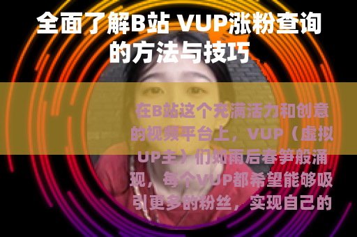 全面了解B站 VUP涨粉查询的方法与技巧