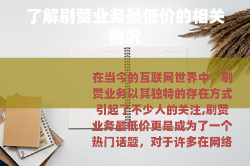 了解刷赞业务最低价的相关情况