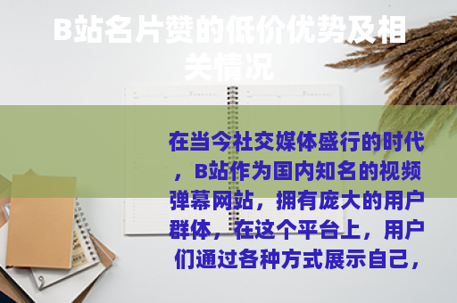 B站名片赞的低价优势及相关情况