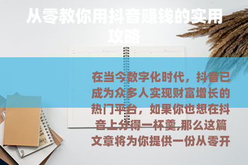 从零教你用抖音赚钱的实用攻略