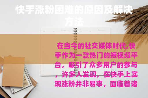 快手涨粉困难的原因及解决方法